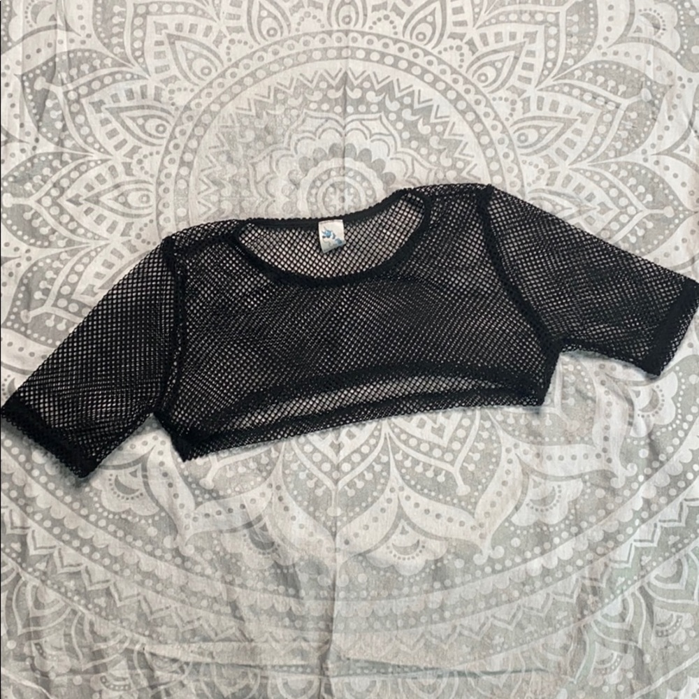 Iheartraves mesh crop top